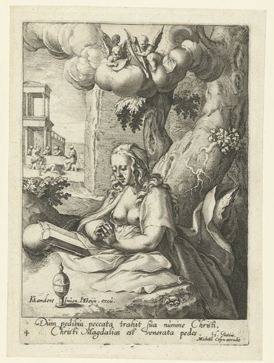 Maria Magdaleena katuvana syntisenä Kahdeksan katuvaa syntistä Vanhasta ja Uudesta testamentista (sarjan nimi) tekijältä Jacob de Gheyn (II) (workshop of)