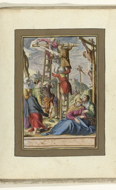 Ristiin ottaminen Passion of Christ (sarjan nimi) tekijältä Jacob de Gheyn (II)