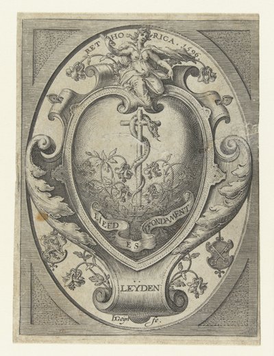 Leidenin retoriikkakammion vaakuna Rakkaus on perusta tekijältä Jacob de Gheyn (II)