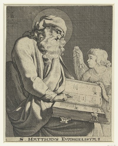 Evankelista Mattheüs S. Matthaeus Evangelista (otsikko esineessä) tekijältä Jacob de Gheyn (III)