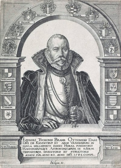 Tycho Brahen muotokuva 1546 - 1601, pub. 1586. tekijältä Jacob de Gheyn