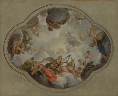 Taiteiden allegoria, 1742. tekijältä Jacob de Wit