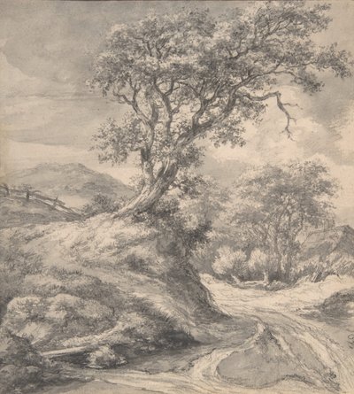 Dyynimaisema tammen kanssa, 1650-55. tekijältä Jacob van Ruisdael