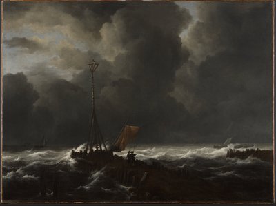 Kova meri laiturilla tekijältä Jacob van Ruisdael