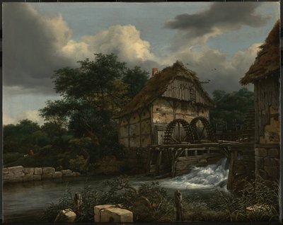 Kaksi vesimyllyä ja avoin sulku tekijältä Jacob van Ruisdael
