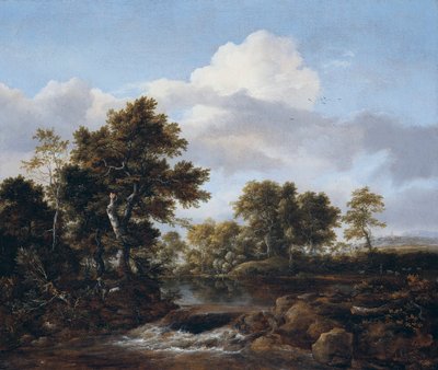Metsäinen maisema ja puro tekijältä Jacob van Ruisdael