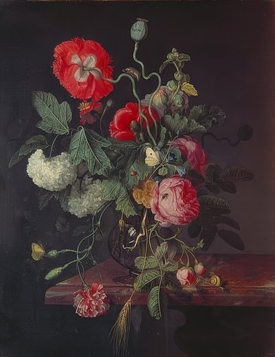 Kukkia lasimaljakossa. 1667 tekijältä Jacob van Walscapelle