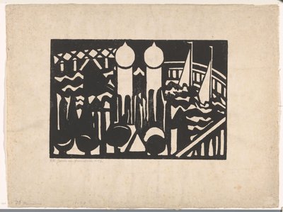 Compositie XVI no. 2 (alkuperäinen nimi esineessä) tekijältä Jacoba van Heemskerck (signed by artist)