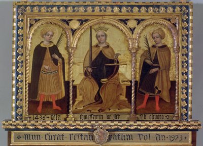 Oikeudenmukaisuus St. Felixin ja St. Fortunaton välillä tekijältä Jacobello del (attr. to) Fiore