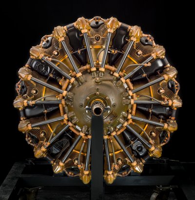 Jacobs Pratt & Whitney Wasp Jr. R-985-AN5, Radial 9 -moottori, n. 1940. tekijältä Jacobs Aircraft Engine Company