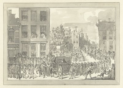 Wolter Jan Gerritin paroni Bentinckin hautaus Amsterdamissa 28. elokuuta 1781 tekijältä Jacobus Buys