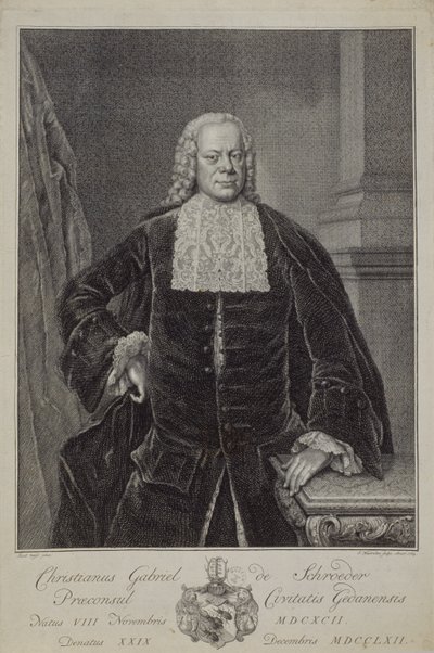 Christian Gabriel Schroder, 1764 tekijältä Jacobus Houbraken