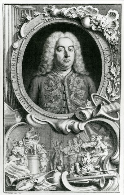 George Frederick Händelin muotokuva, 1768 tekijältä Jacobus Houbraken