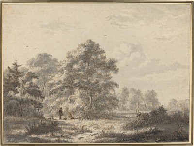 Metsästäjät metsän reunalla tekijältä Jacobus Theodorus Abels