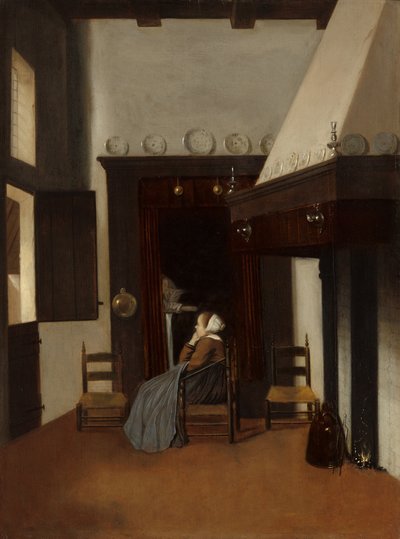 Nuori nainen sisätiloissa, n. 1660. tekijältä Jacobus Vrel