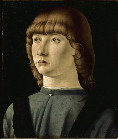 Nuoren miehen muotokuva (öljy puulle tekijältä Jacometto (attr. to) Veneziano