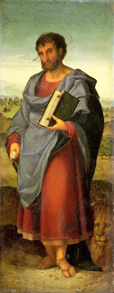 Pyhä Markus (öljy paneelille) tekijältä Jacopo (c.1480-1528) Palma
