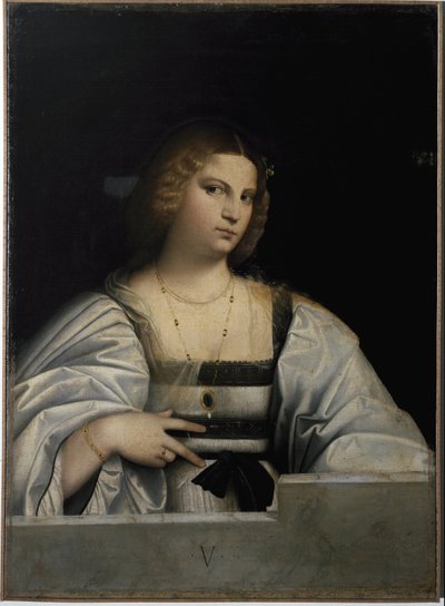 Naisen muotokuva, Allegoria neitsyydestä. (Maalaus tekijältä Jacopo (c.1480 1528) Palma