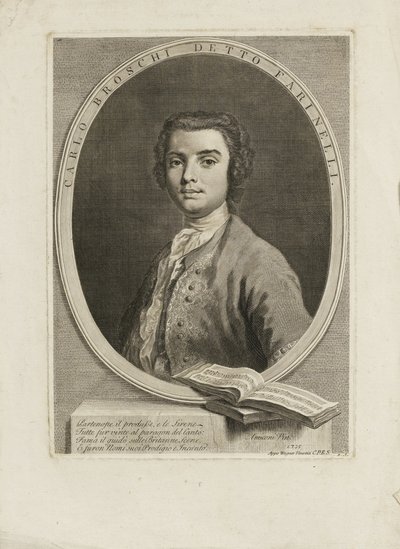 Laulaja Farinelli Carlo Broschin muotokuva 1705-1782, 1735 tekijältä Jacopo Amigoni