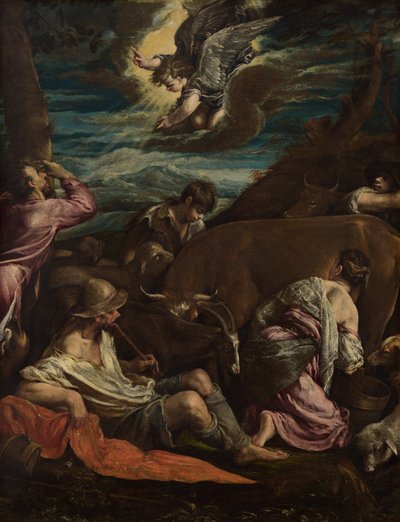 Enkelin ilmoitus paimenille tekijältä Jacopo Bassano