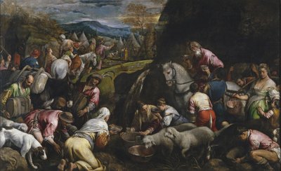 Mooses iskee vettä kalliosta tekijältä Jacopo Bassano il vecchio