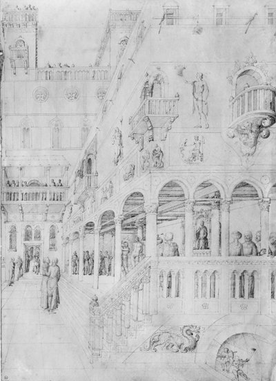 The Flagellation, Jacopo Bellinin piirustusalbumista (kynä ja muste vellum) tekijältä Jacopo Bellini