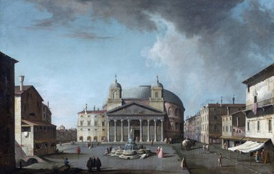 Näkymä Pantheonille Roomassa par Fabris, Jacopo (1689-1761). Öljy kankaalle, koko: 73x112,4, , Yksityiskokoelma tekijältä Jacopo Fabris