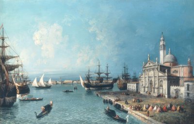 Näkymä Bacino di S.Marcolle; etualalla S.Giorgio tekijältä Jacopo Marieschi