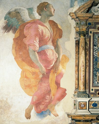 Giacomo Caruccin arkkienkeli Gabriel, joka tunnetaan nimellä Pontormo (1494-1556), fresko, Capponi-kappeli, Santa Felicitan kirkko, Firenze tekijältä Jacopo Pontormo
