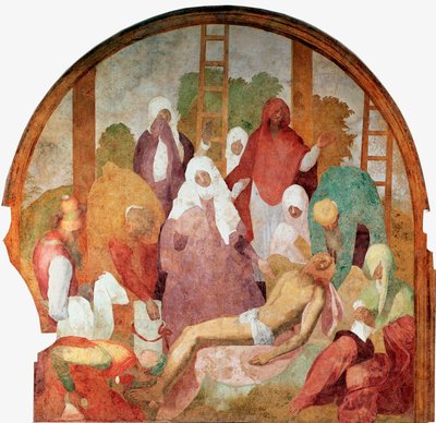 Kristuksen kärsimys: "" Laskeuma "" Fresko Jacopo (Iacopo) Carrucci dit il Pontormo (Pontormo) (1494-1556) 1523-1525 su. 300x290 cm Firenze, Certosa del Galluzzo tekijältä Jacopo Pontormo