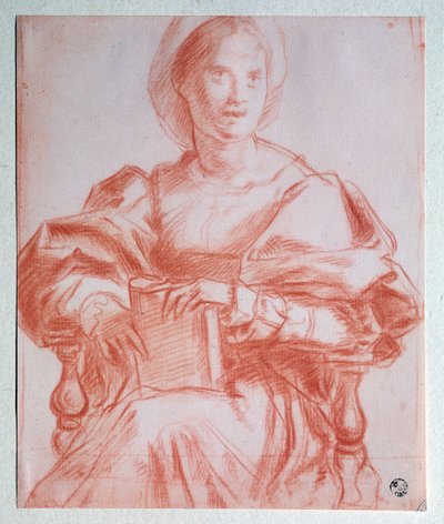 Istuva nainen - piirustus tekijältä Jacopo Pontormo