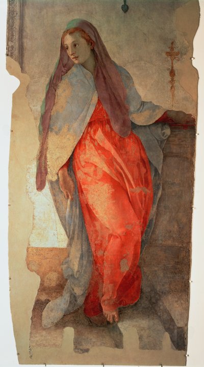 Neitsyt Marian ilmestys, Neitsyt, n.1527, fresko, kuva 57520, ks. myös 94964. tekijältä Jacopo Pontormo