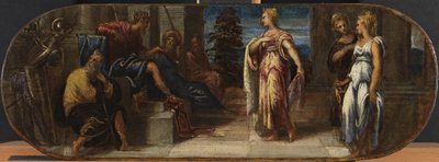 Ester ja Ahasverus tai Salomo ja Saban kuningatar, 1545 tekijältä Jacopo Robusti Tintoretto