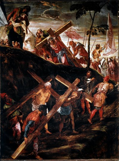 La Montee au Calvary (Ristin tie) (Ristin kuljetus) Jacopo Robusti dit le Tintoretin (Tintoretto) maalaus (1518-1594) 1566-1567 Su. 515x390 cm venise, scuola di san Rocco tekijältä Jacopo Robusti Tintoretto