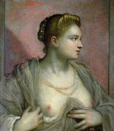 Rintojaan paljastavan naisen muotokuva, n. 1570 tekijältä Jacopo Robusti Tintoretto