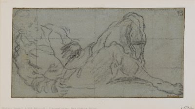 Makaava mieshahmo, 1560-9 (liitu paperille) tekijältä Jacopo Robusti Tintoretto