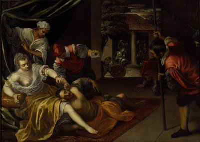 Simson ja Delilah (öljy kankaalle) tekijältä Jacopo Robusti Tintoretto