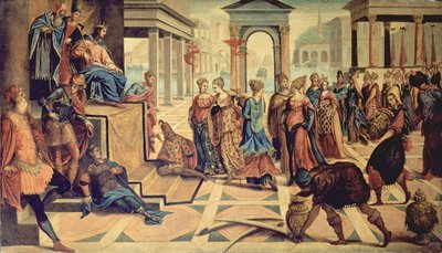 Salomo ja Saban kuningatar tekijältä Jacopo Robusti Tintoretto