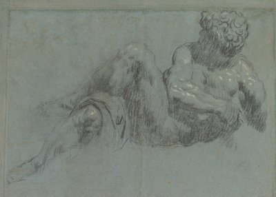 Opinnäytetyö Michelangelos Giorno -teoksen mukaan, n.1550-55 (liitu paperille). tekijältä Jacopo Robusti Tintoretto
