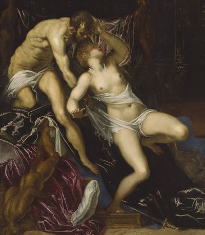 Tarquin ja Lucretia, n. 1578-80 (öljy kankaalle) tekijältä Jacopo Robusti Tintoretto
