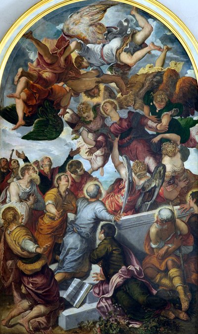 Siunatun Neitsyt Marian taivaaseenasto, c1554. tekijältä Jacopo Robusti Tintoretto