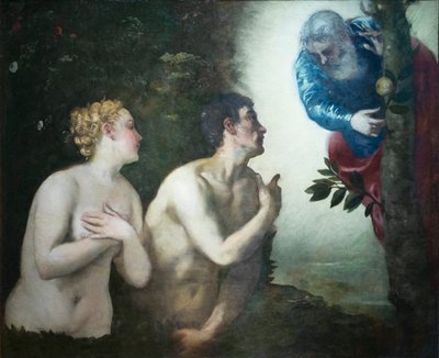 Aadamin ja Eevan karkottaminen Eedenin puutarhasta tekijältä Jacopo Robusti Tintoretto
