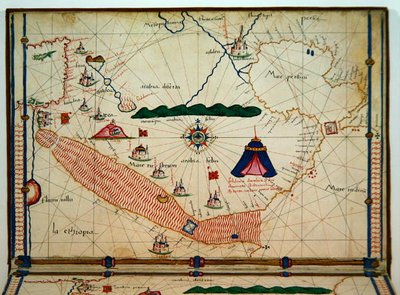 Ms Ital 550.0.3.15 fol.5v Punaisenmeren kartta, Carte Geografiche tekijältä Jacopo Russo