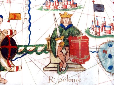 yksityiskohta Puolan kuninkaasta renessanssin aikaiselta Euroopan kartalta, Jacopo Russo (jälkeen), 1528 tekijältä Jacopo Russo