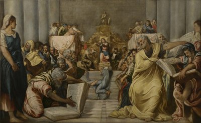 Kristus kiistelee temppelissä tekijältä Jacopo Tintoretto