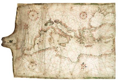 Välimeri ja Mustameri 1546 tekijältä Jacopo Vesconte Maggiolo