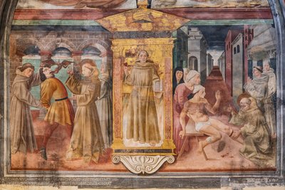 Tarinoita Pyhästä Antoniuksesta Padovalainen, Pyhän Antoniuksen Padovalaisen niche, 1400-luvun puoliväli (fresko) tekijältä Jacopo Vincioli