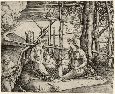 Die Hl. Familie mit der hl. Elisabeth und dem Johannesknaben tekijältä Jacopo de Barbari