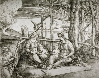 Pyhä perhe ja pyhä Elisabet tekijältä Jacopo de