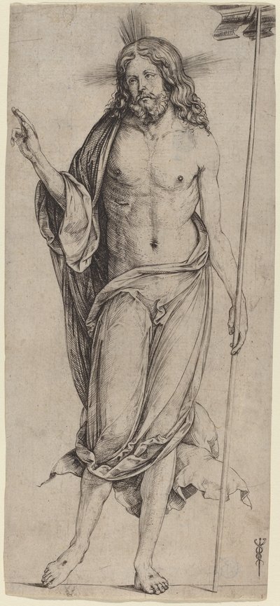 Ylösnoussut Kristus, n. 15031504. tekijältä Jacopo de Barbari